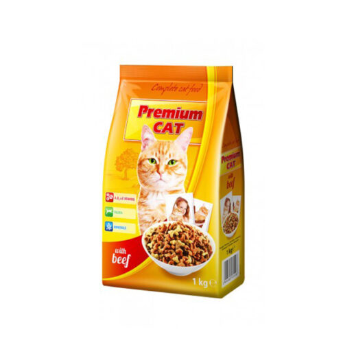 Premium Cat marhás ízesítésben - 1kg