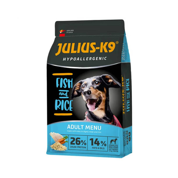 JULIUS-K9 Adult Hypoallergenic Fish&Rice Száraztáp - 3kg JULIUS-K9 Adult Hypoallergenic Fish&Rice Száraztáp - 3kg